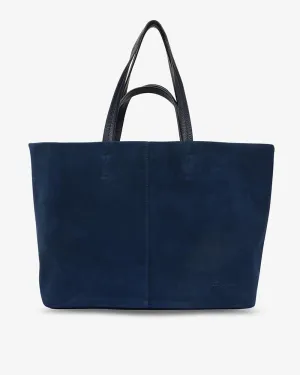 Claudia Open Tote Large - Navy Suede