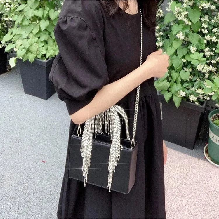 Crystal Tassel Evening Tote Bag