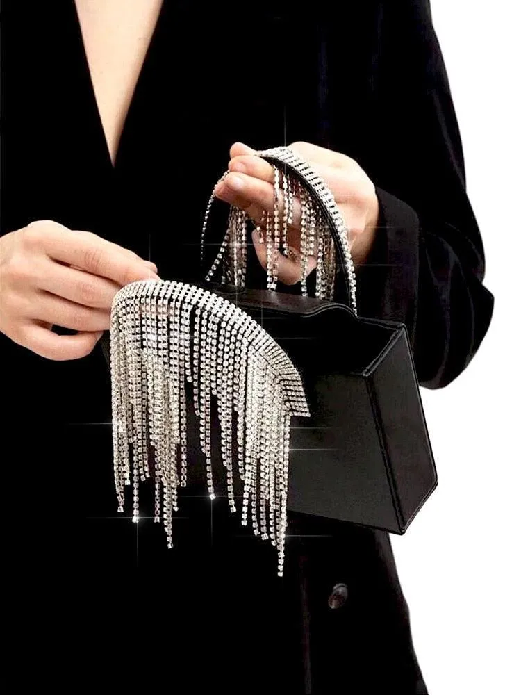 Crystal Tassel Evening Tote Bag