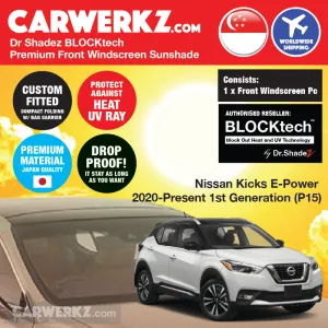 Dr Shadez BLOCKtech Premium Front Windscreen Foldable Sunshade for Nissan Kicks 2020-Current 1st Generation (P15)