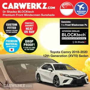 Dr Shadez BLOCKtech Premium Front Windscreen Foldable Sunshade for Toyota Camry 2018-Current 12th Generation (XV70)