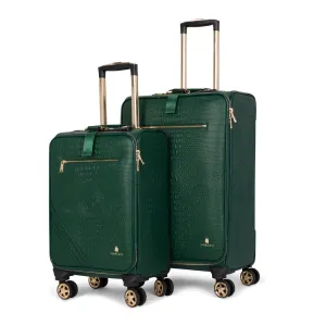 Emerald Green Apollo 2 Faux Crocodile Skin 2 Piece Suitcases