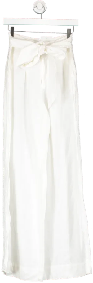 l academie White Linen Trouser UK XXS