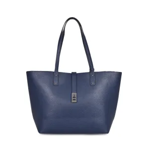 MICHAEL KORS KARSON LARGE NAVY LEATHER CARRY-ALL TOTE  BAG